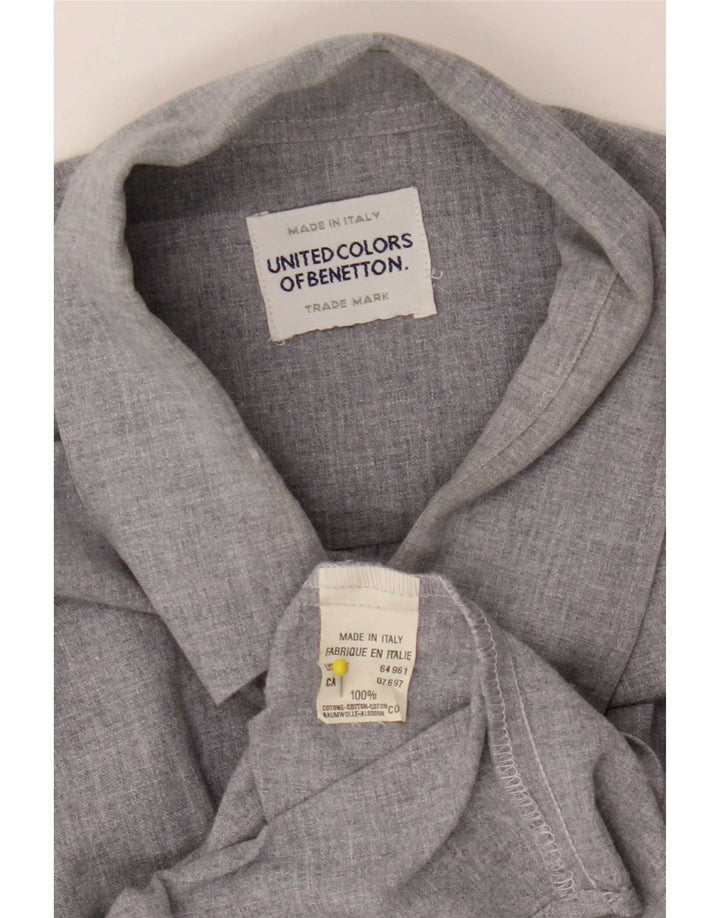 Camicia Benetton Uomo Large Grigio Cotone