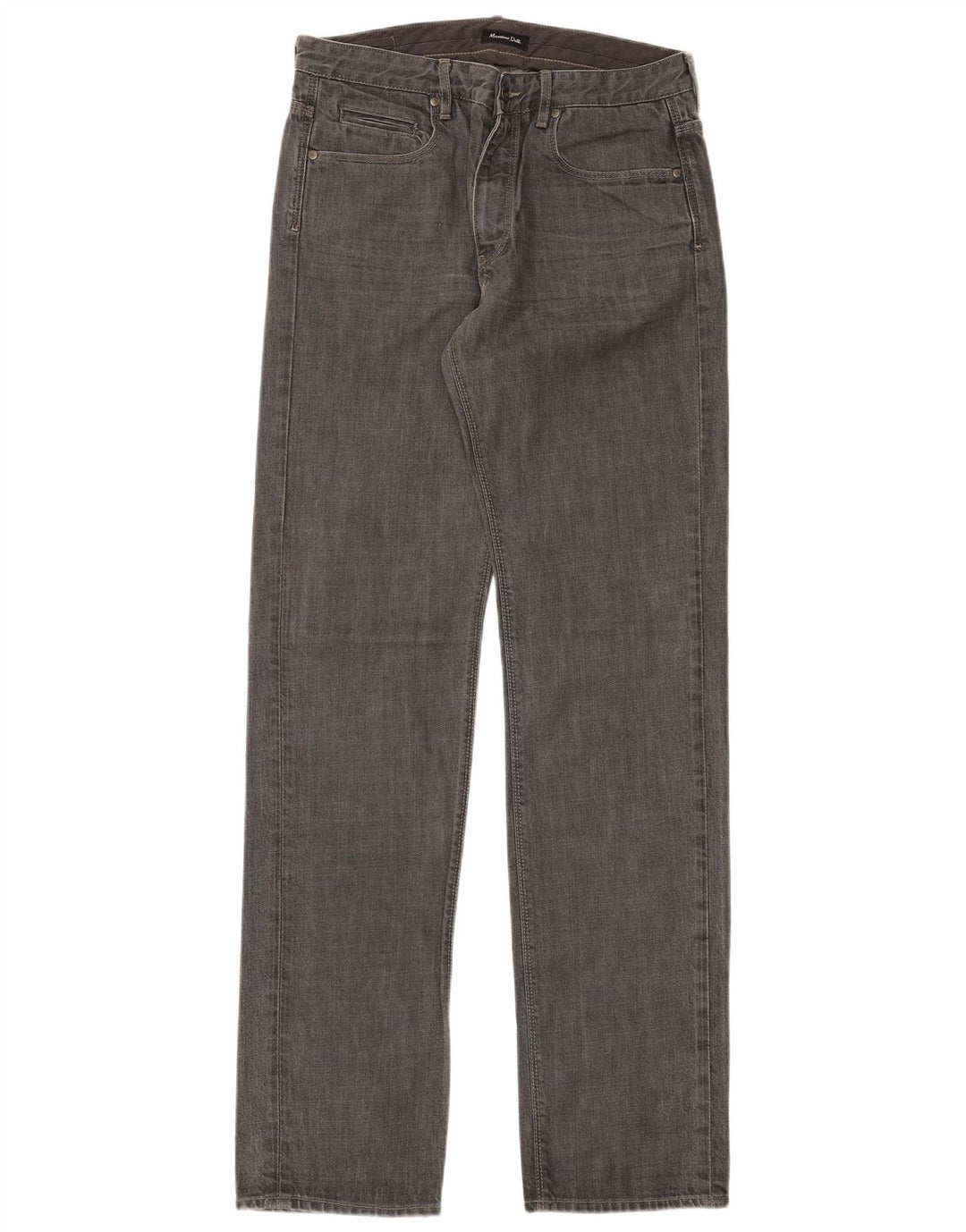 MASSIMO DUTTI Mens Straight Jeans EU 42 Large W32 L37 Grey Cotton