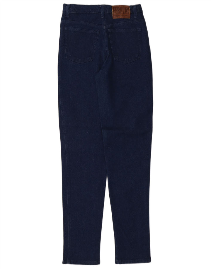 Jeans affusolati da donna vintage W27 L32 blu navy