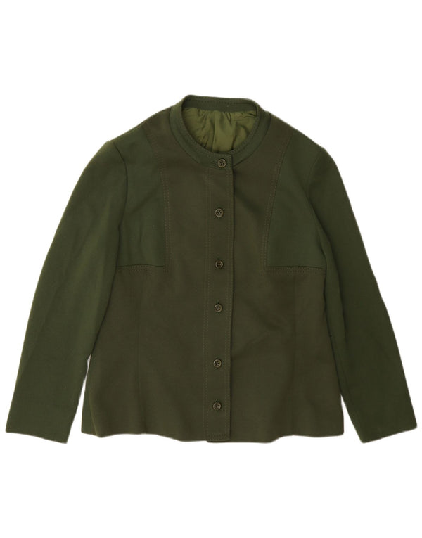 Giubbotto bomber vintage da donna UK 14 verde medio