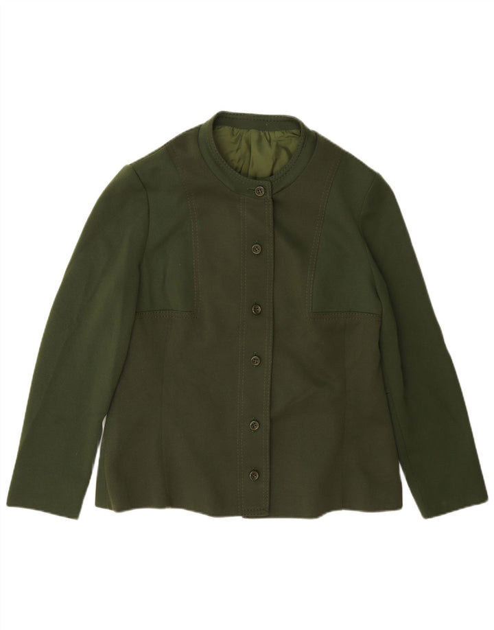 Giubbotto bomber vintage da donna UK 14 verde medio