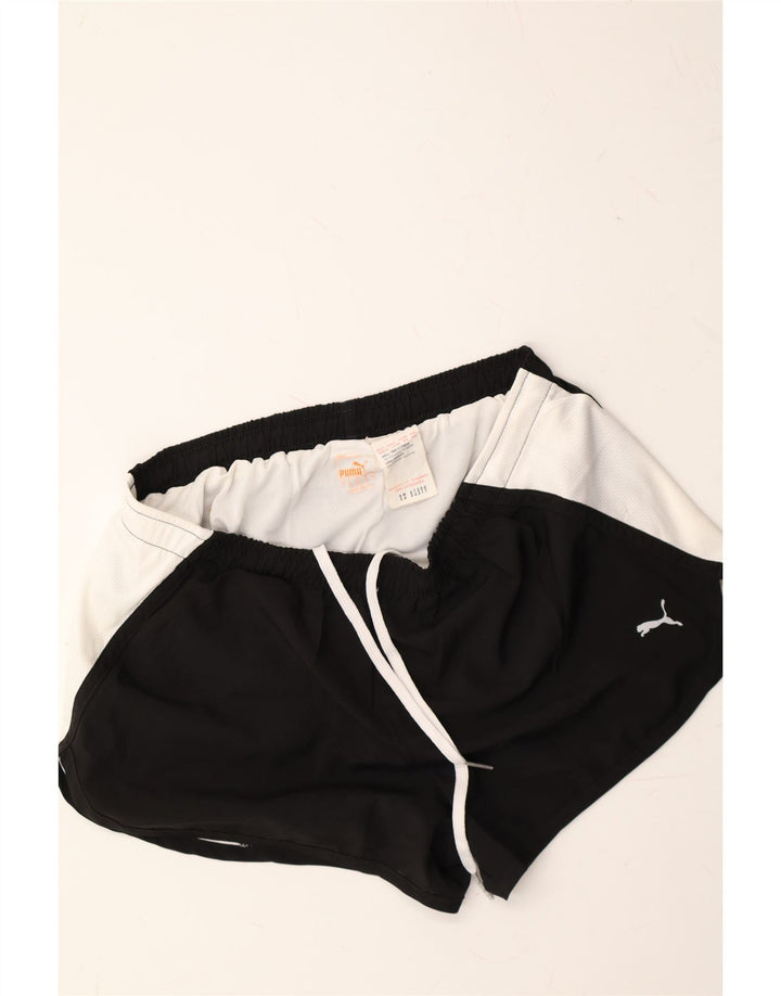 PUMA Womens Sport Shorts UK 10 Small Black Colourblock Polyester Vintage Puma and Second-Hand Puma from Messina Hembry 