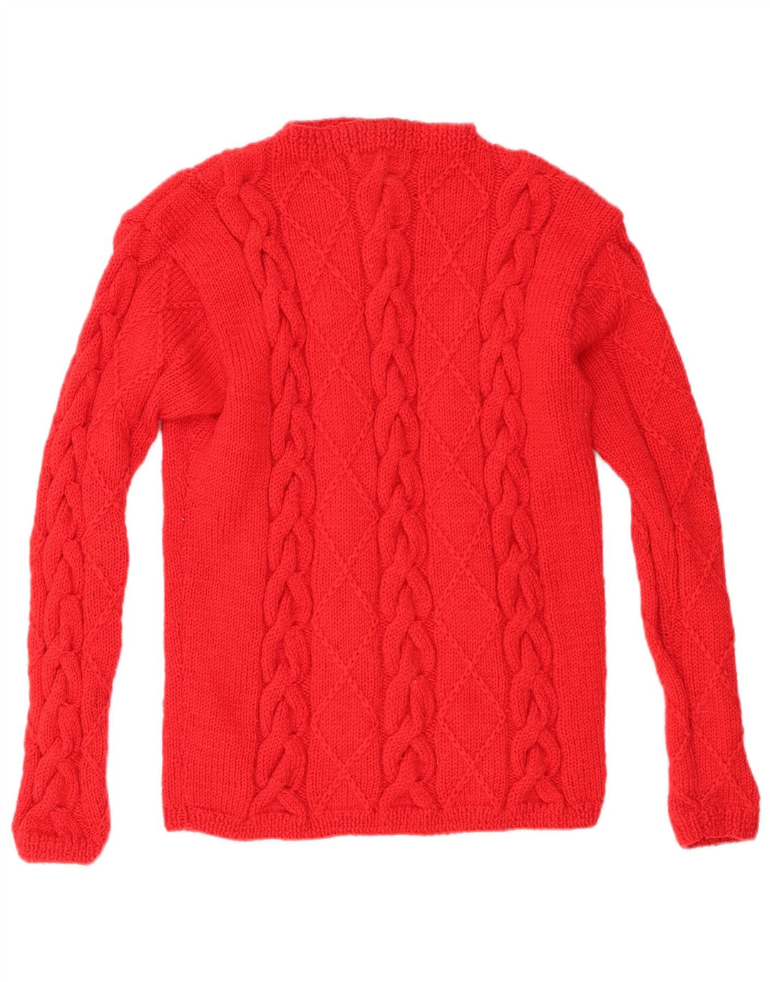 Maglione maglione vintage da donna con collo dolcevita UK 12 rosso medio