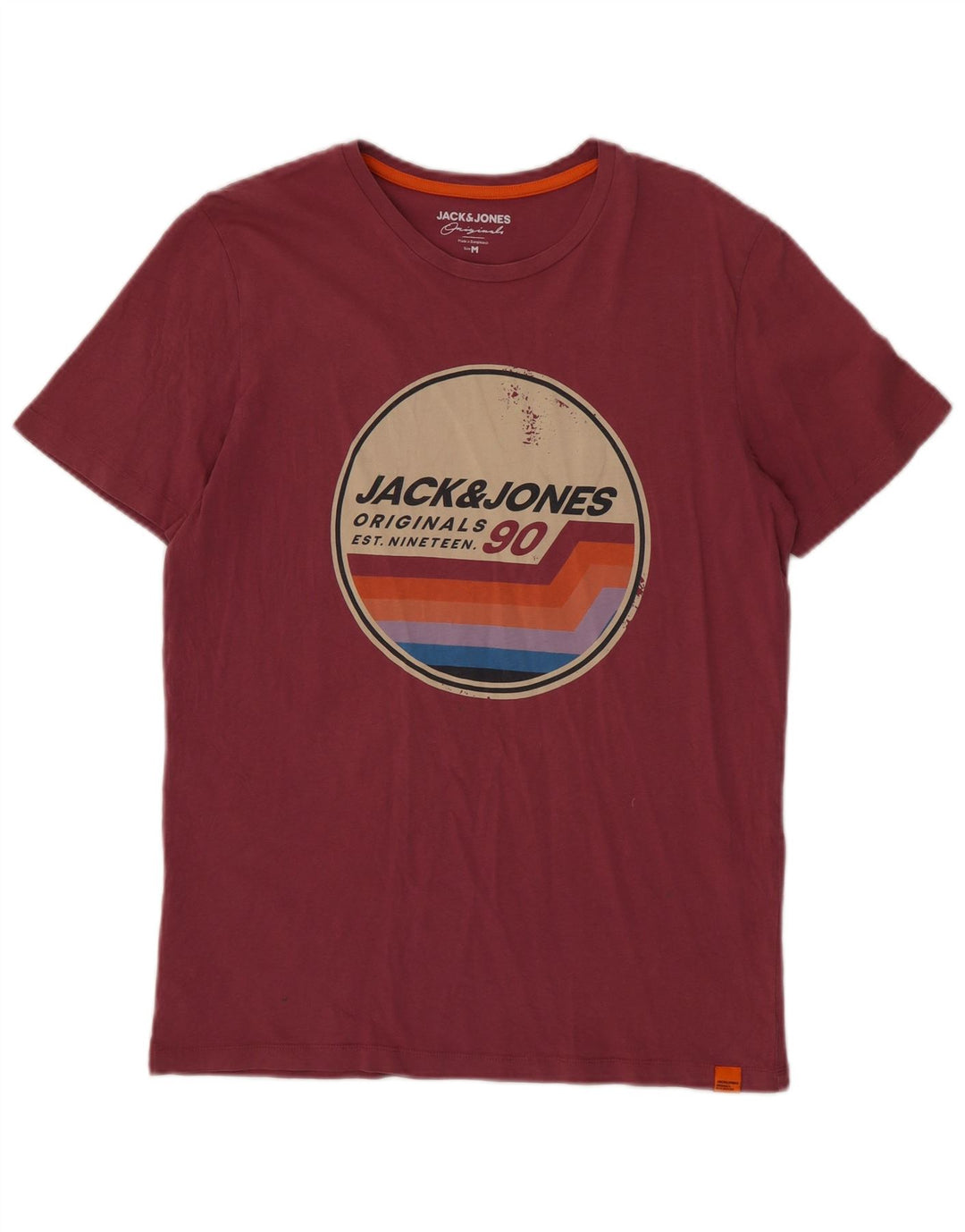 JACK & JONES T-shirt grafica da uomo in cotone bordeaux medio