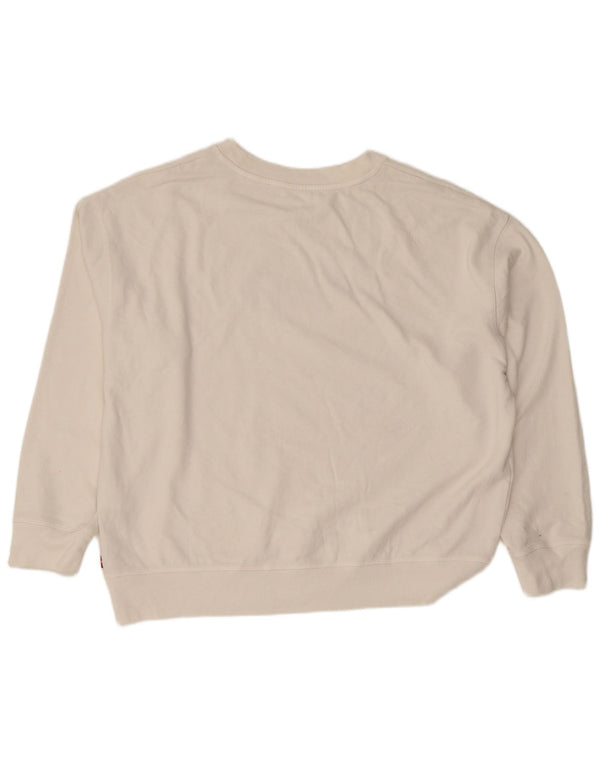Felpa grafica da donna Levi's UK 18 XL cotone bianco
