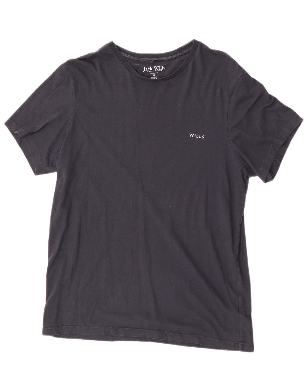 T-shirt da uomo dalla vestibilità classica Jack Wills Top in cotone blu navy medio