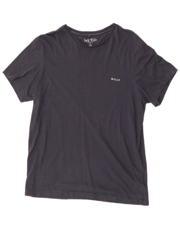 T-shirt da uomo dalla vestibilità classica Jack Wills Top in cotone blu navy medio