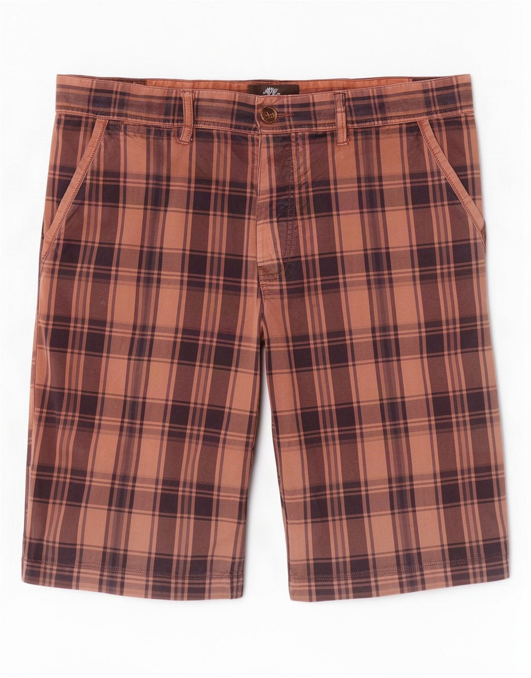 Pantaloncini chino regolari da uomo Timberland W36 grande cotone scozzese marrone