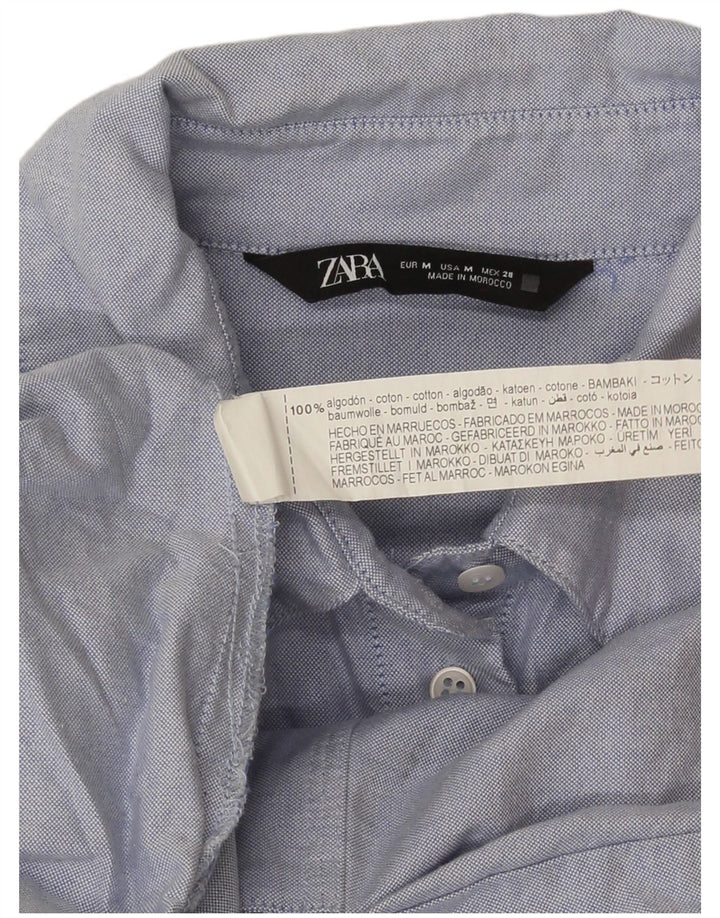 Camicia oversize lunga da donna Zara UK 14 Cotone blu medio