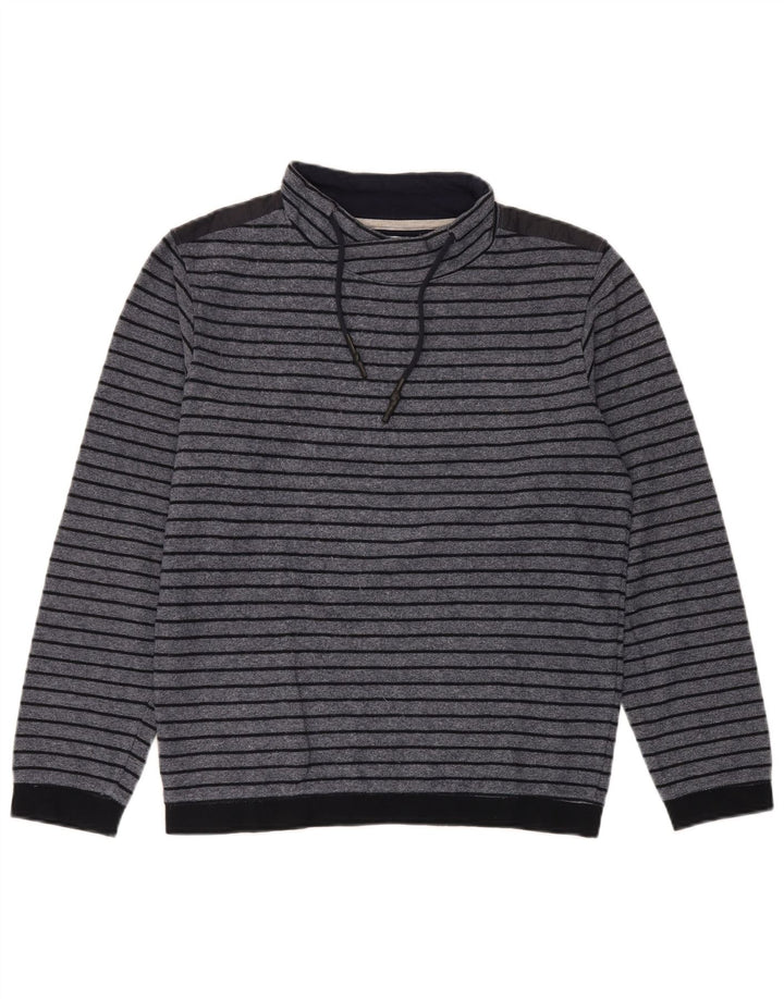 Maglia da uomo Essentials a maniche lunghe a righe piccole blu navy