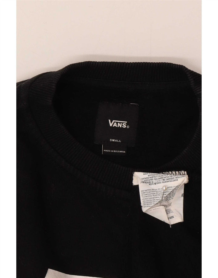 Felpa grafica da uomo Vans, piccola, in cotone nero