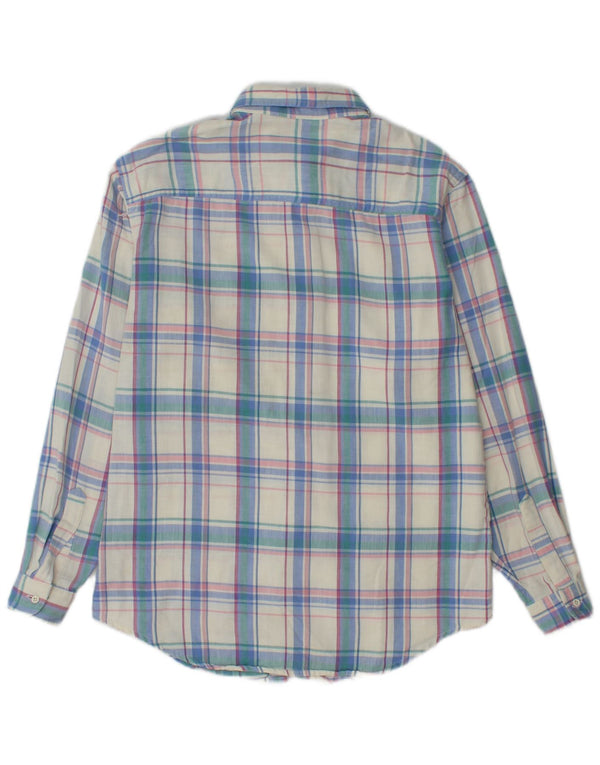 Camicia di flanella da donna EDDIE BAUER UK 14 Cotone a quadri blu medio