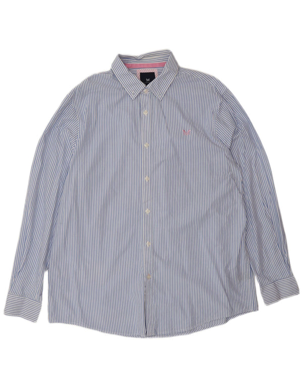 Crew Clothing Camicia da uomo dalla vestibilità classica XL in cotone a righe blu