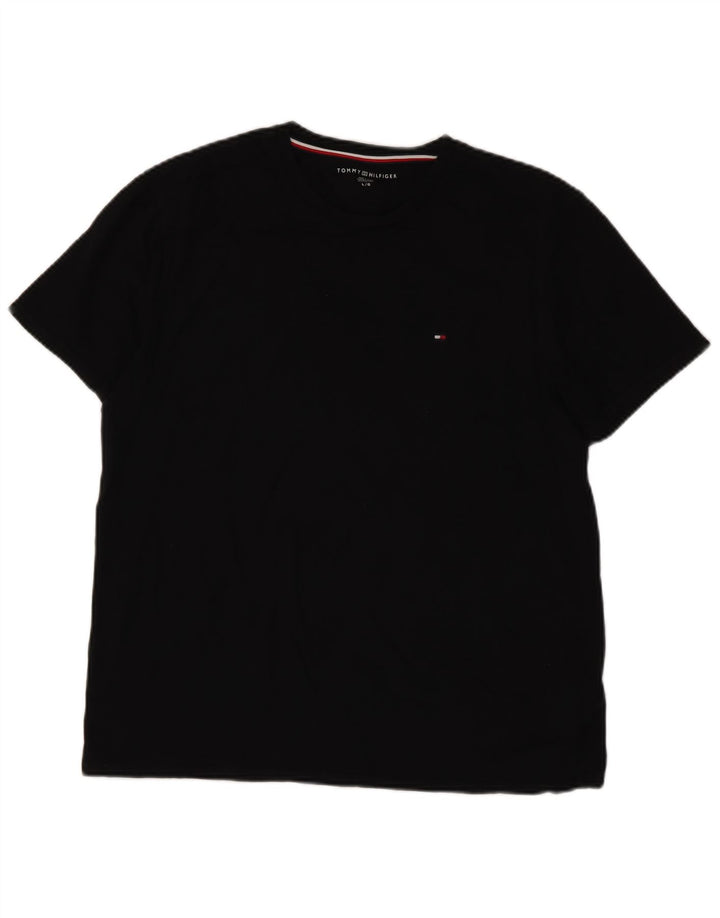 T-shirt da uomo Tommy Hilfiger Top grande in cotone nero