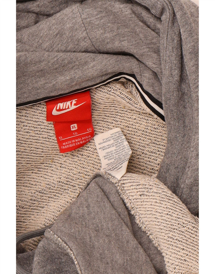 NIKE Mens Zip Hoodie Sweater XL Grey Cotton Vintage Nike and Second-Hand Nike from Messina Hembry 