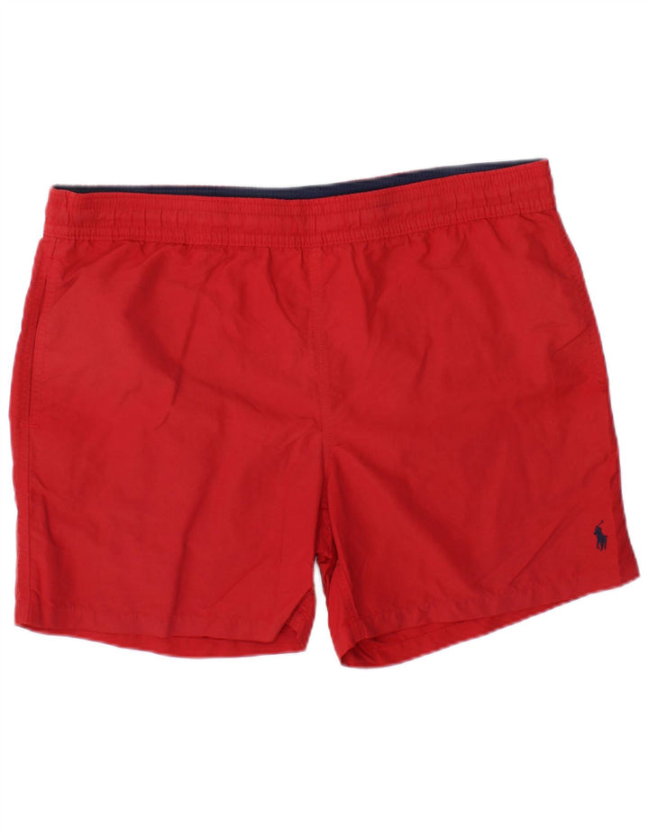 POLO RALPH LAUREN Pantaloncini da bagno da uomo in nylon rosso medio