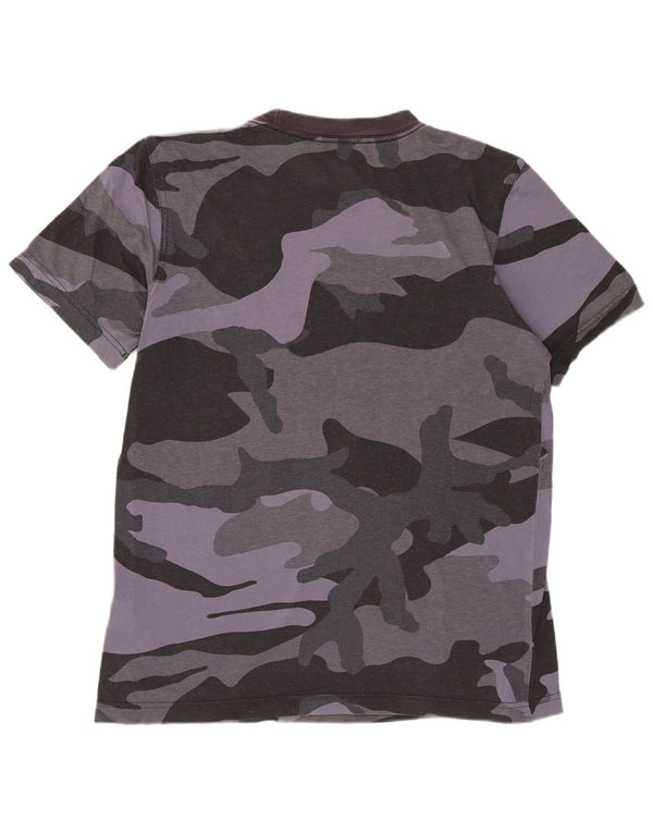 T-shirt grafica da uomo ADIDAS Top XS in cotone mimetico grigio