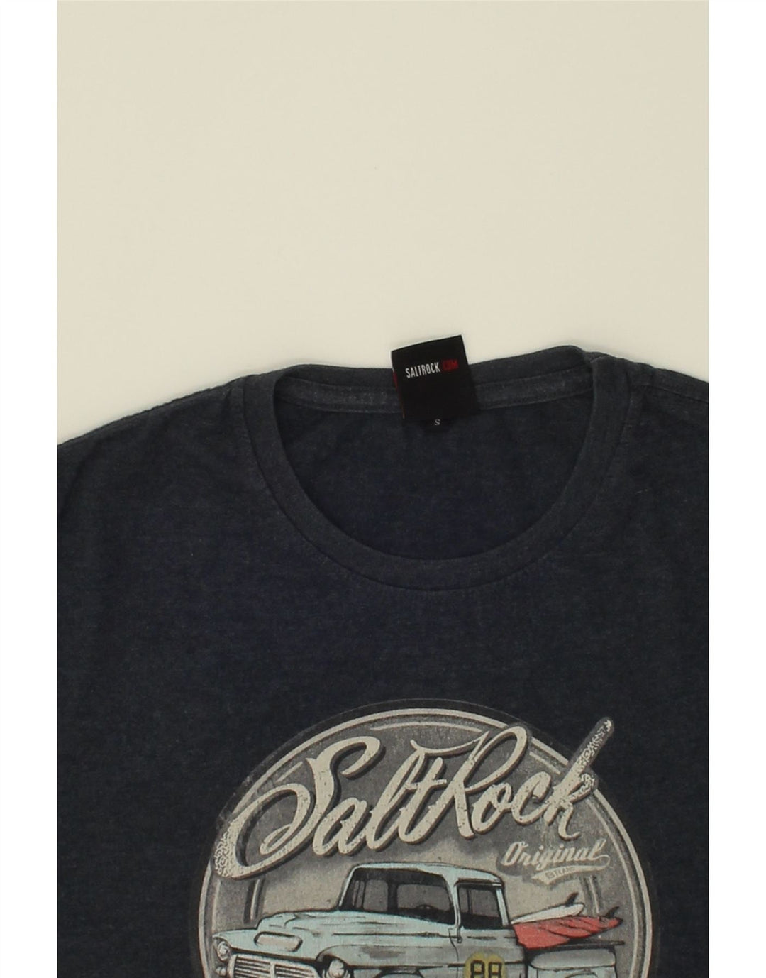 SALTROCK Mens Graphic T-Shirt Top Small Navy Blue Cotton Vintage Saltrock and Second-Hand Saltrock from Messina Hembry 