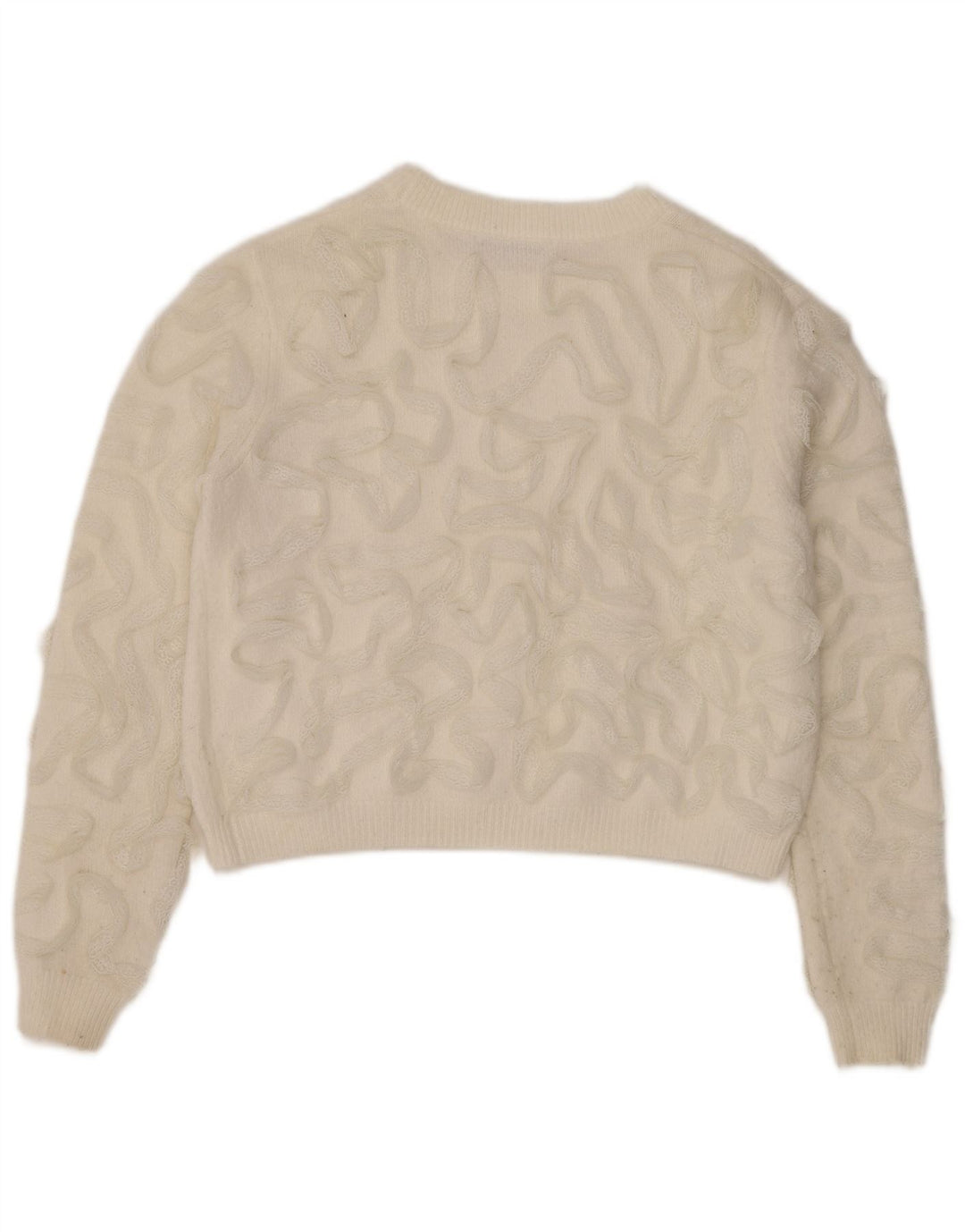 Maglione corto con scollo a barca da donna Zara UK 14 bianco medio