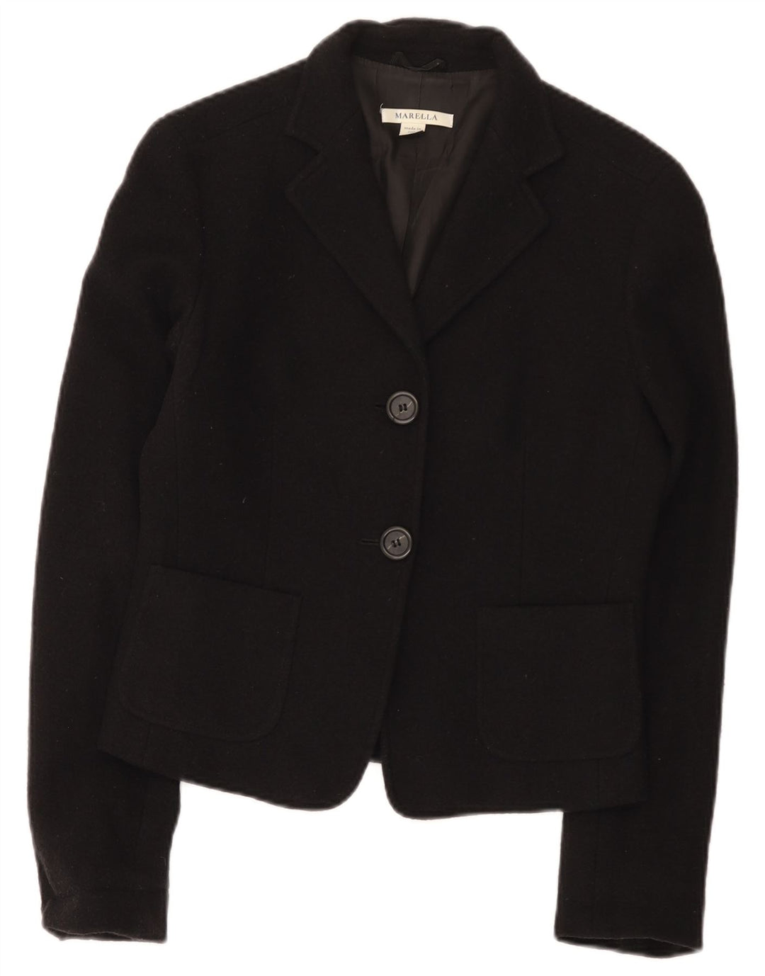 Giacca blazer da donna a 2 bottoni Marella UK 10 piccola in lana nera