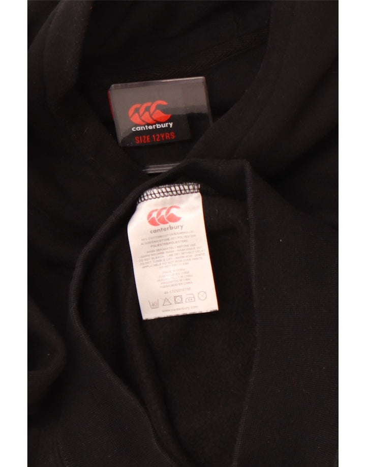 Maglione con cappuccio per ragazzi CANTERBURY 11-12 anni in cotone nero