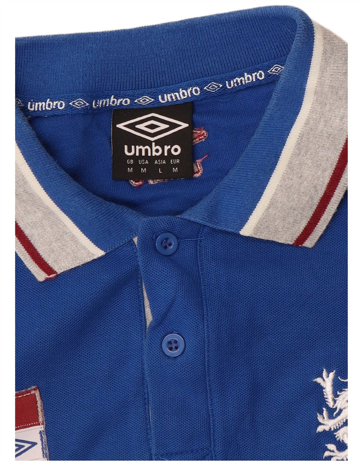 Polo grafica da uomo Umbro color block blu medio