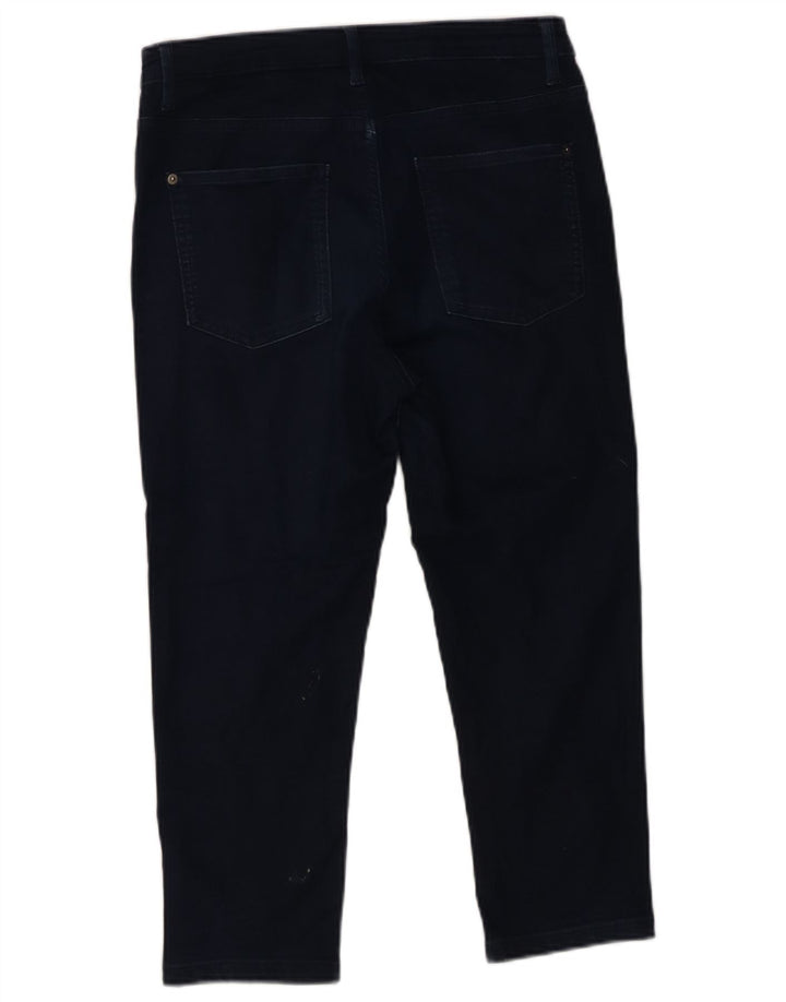 Jeans cropped da donna Marks & Spencer UK 12 medio W32 L21 cotone blu navy