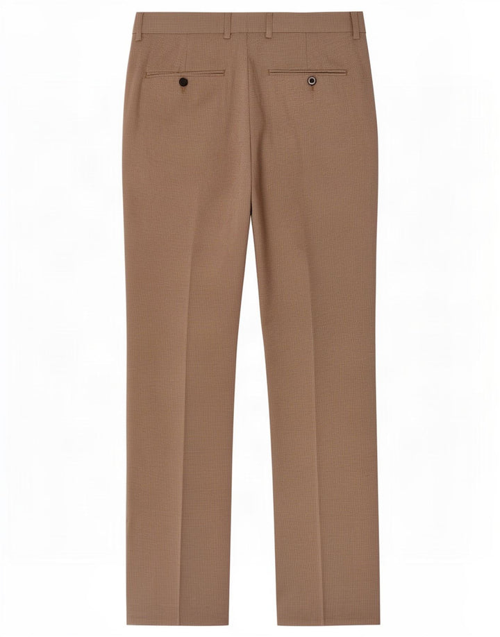 Pantaloni da abito dritti da uomo Zara EU 38 Small W30 L32 Pied de poule marrone