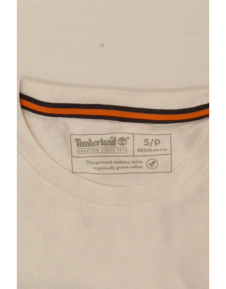 T-shirt grafica da uomo con vestibilità regolare Timberland, piccola, in cotone bianco