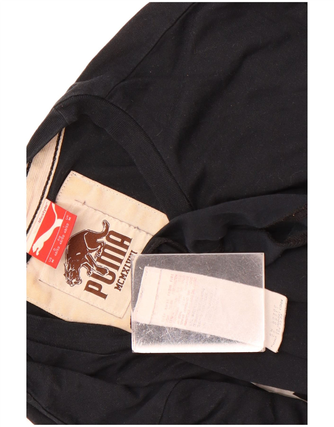 T-shirt grafica da uomo Puma Top in cotone nero medio
