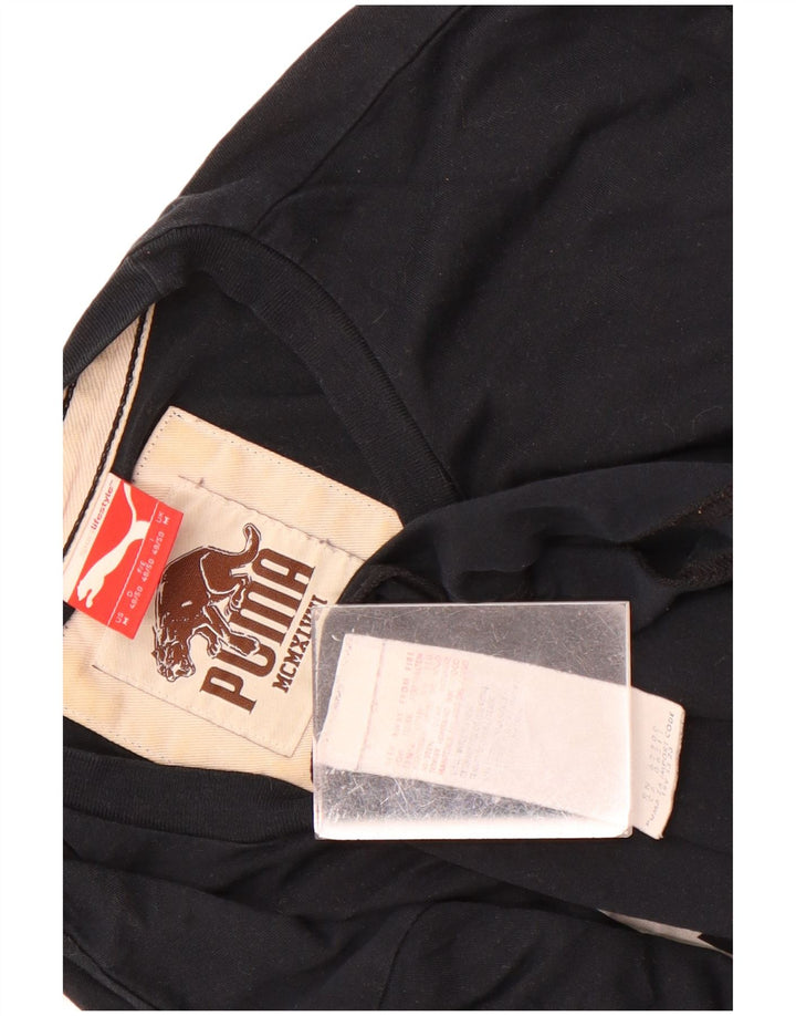 T-shirt grafica da uomo Puma Top in cotone nero medio