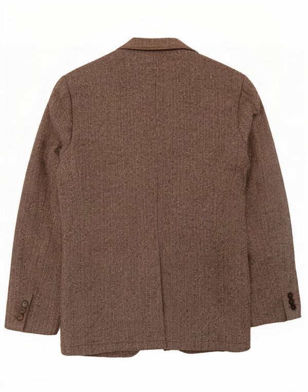 Gap Mens 2 Button Blazer Jacket UK 36 Small Brown Herringbone Polyamide