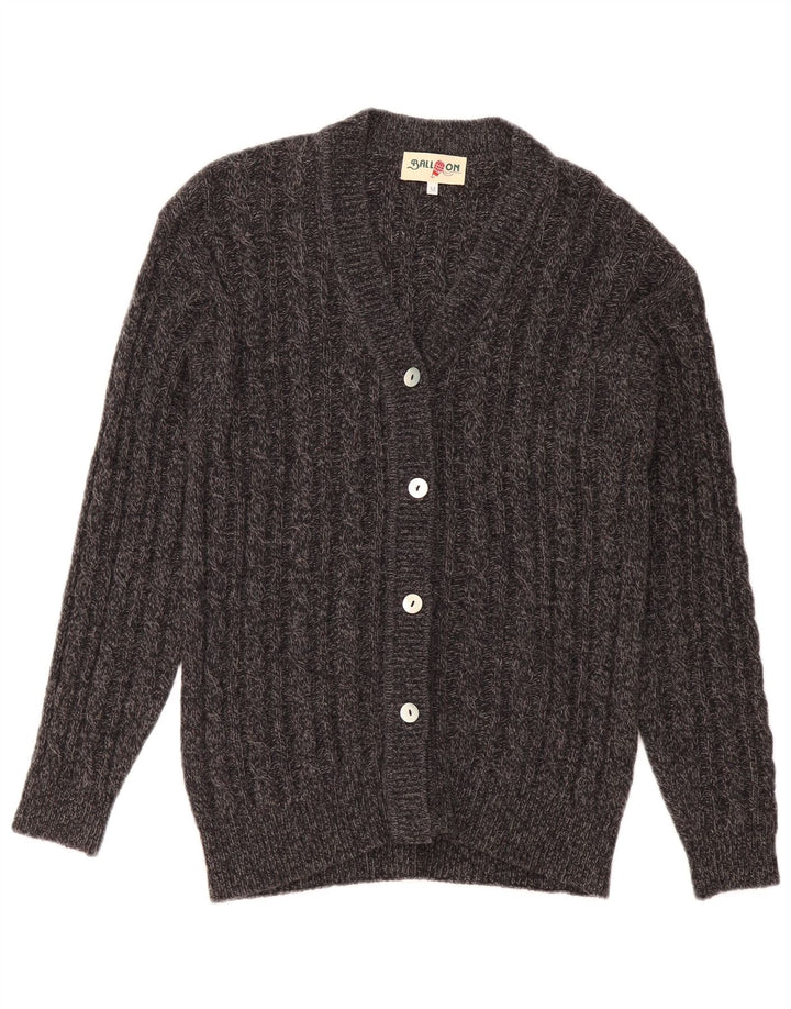 Maglione cardigan da donna Balloon in lana grigio medio