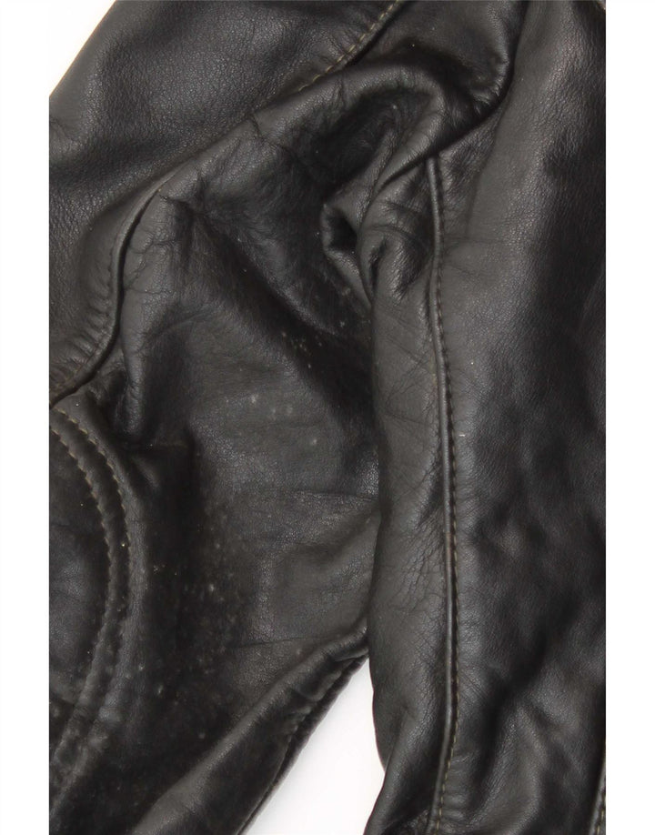 Giacca da pilota in pelle da uomo IXS EU 50 Medium Black Colourblock
