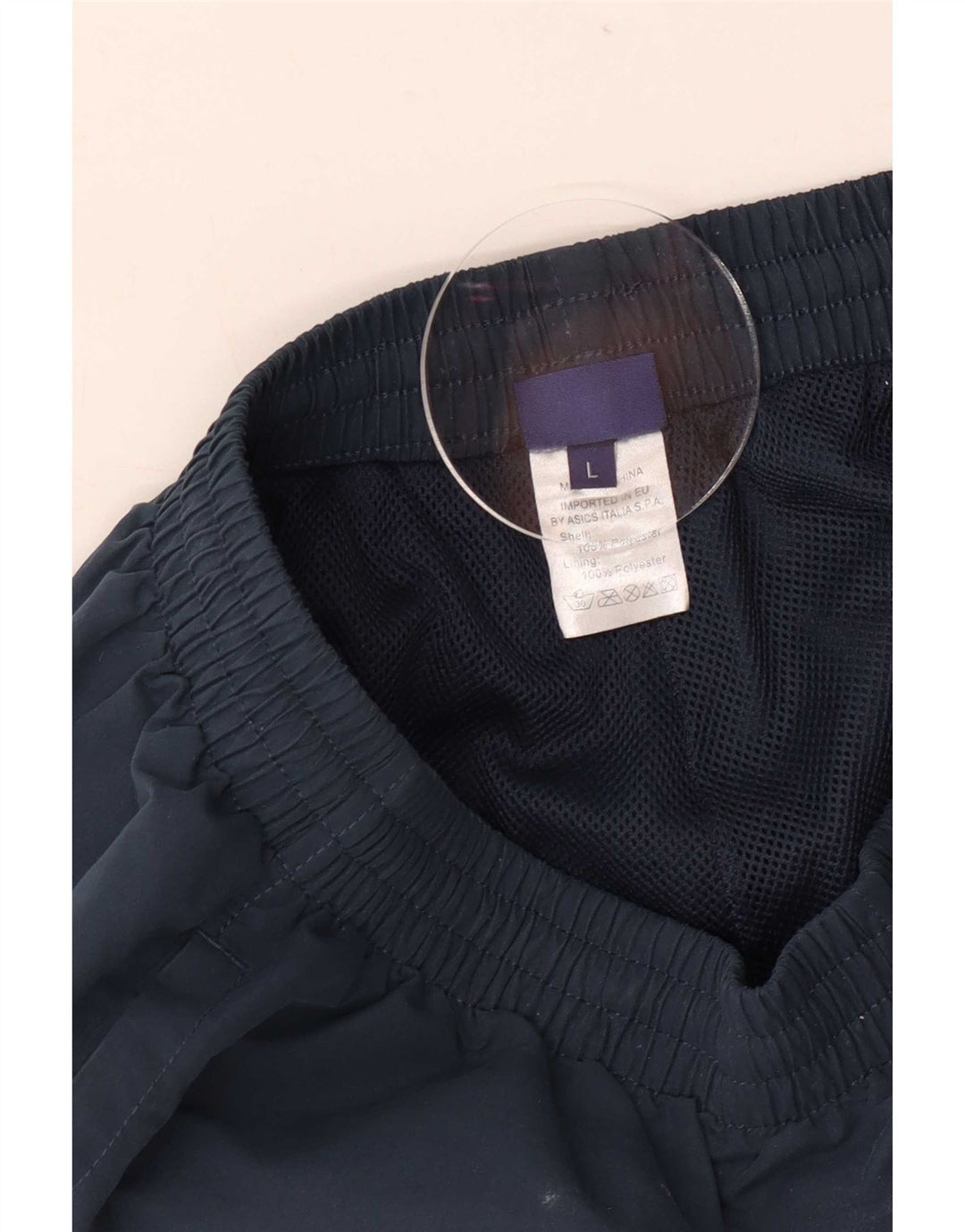 Pantaloni da tuta da donna Asics grandi in poliestere blu navy