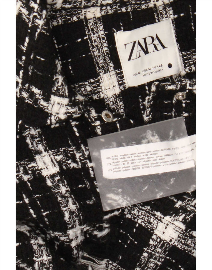 Camicia oversize da donna Zara Oversize UK 14 Acrilico a quadri nero medio
