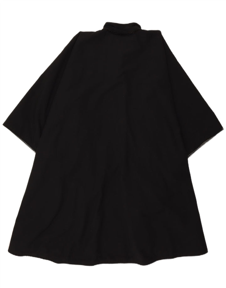 Cappotto vintage da donna a mantella, taglia unica, nero retrò