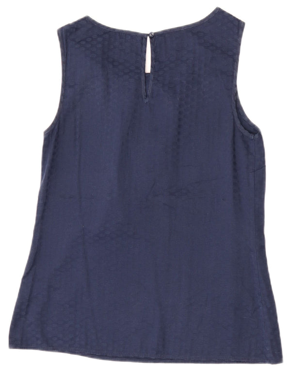 Camicetta senza maniche da donna Oasis UK 12 Poliestere maculato medio blu navy