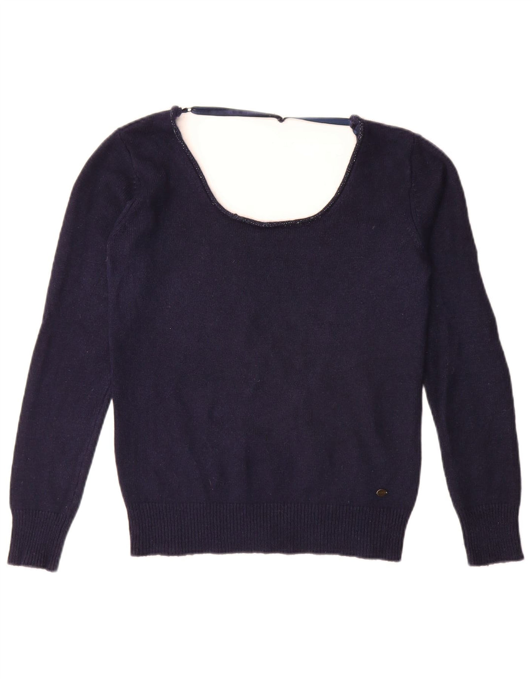 Maglione maglione con scollo a barca da donna Guess UK 14 medio blu navy