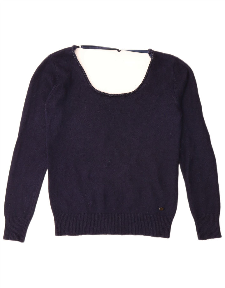 Maglione maglione con scollo a barca da donna Guess UK 14 medio blu navy