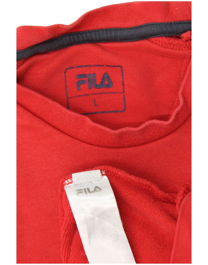 Fila Felpa da Uomo Maglione Grande Rosso Poliestere
