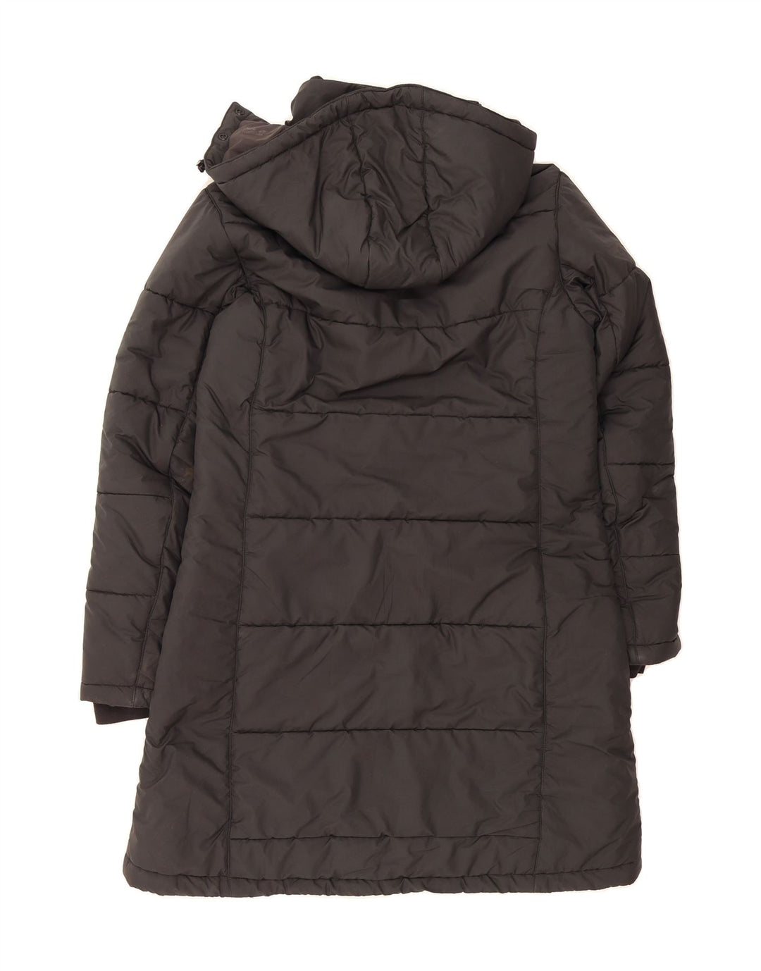 JACK WOLFSKIN Womens Hooded Padded Coat UK 10/12 Medium Black Polyester Vintage Jack Wolfskin and Second-Hand Jack Wolfskin from Messina Hembry 