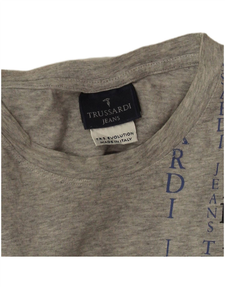 T-shirt grafica da uomo Trussardi Jeans Top Large grigio screziato