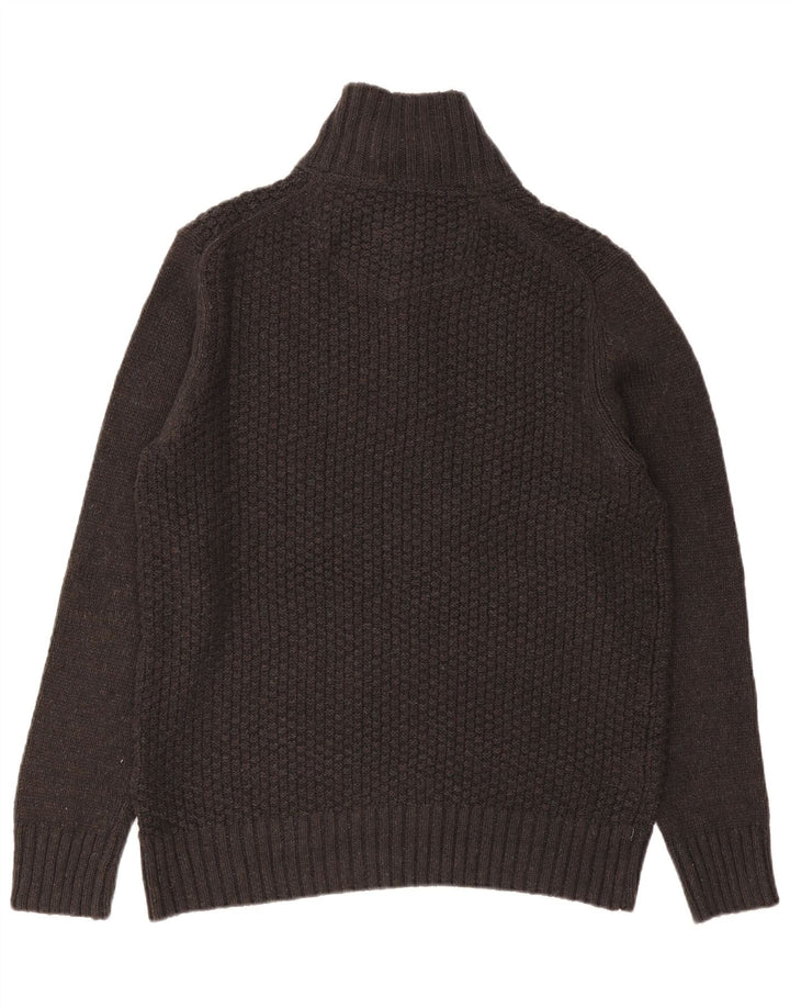 Maglione da uomo con collo con zip Fat Face, grande cotone grigio