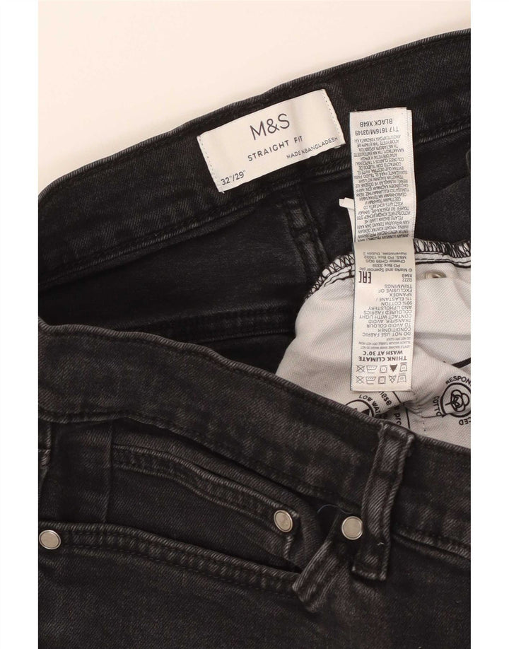 Jeans dritti da uomo Marks & Spencer W32 L29 cotone nero