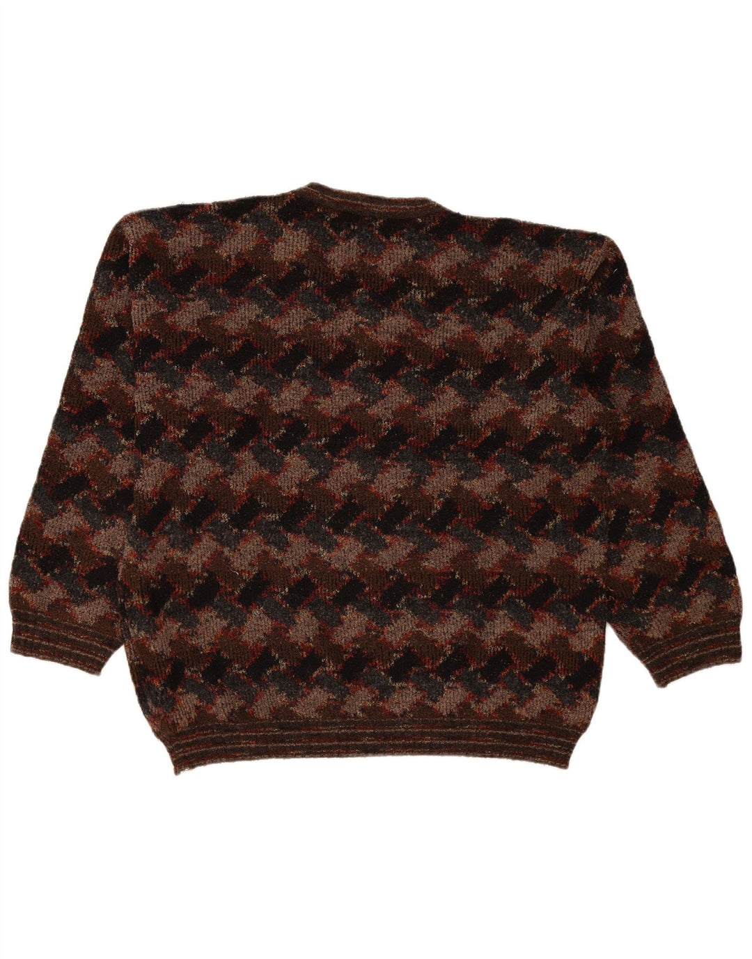 Maglione da uomo con scollo a V West Port, grande, marrone geometrico