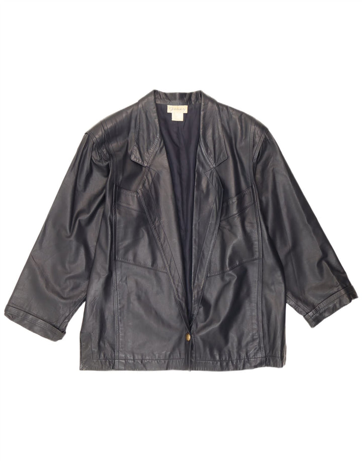 Giacca in pelle da donna Genny UK 16 Grande pelle blu navy