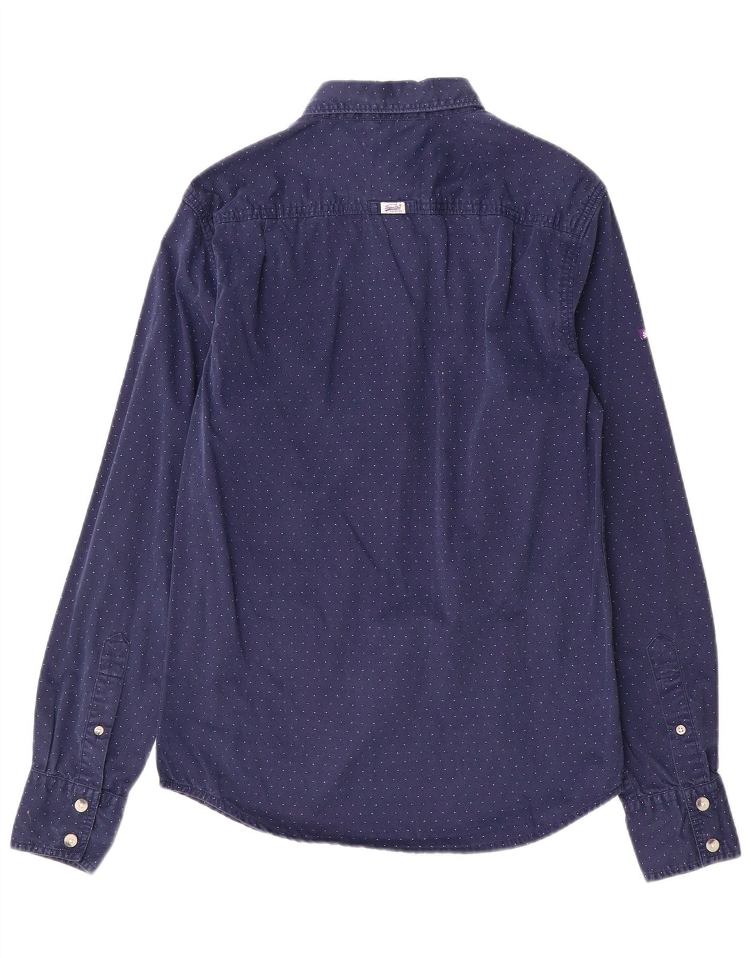 Camicia da uomo Superdry Small in cotone maculato blu navy