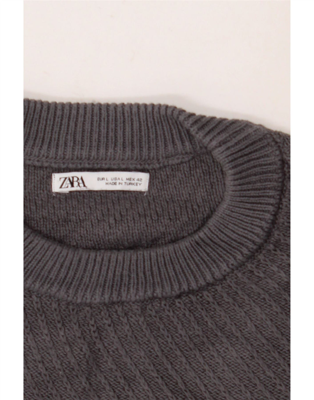 Maglione ZARA da uomo a vestibilità ampia, girocollo, grande grigio