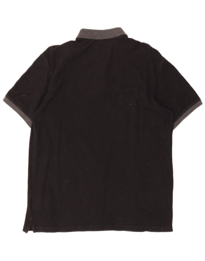 Polo da uomo Fila in cotone nero medio